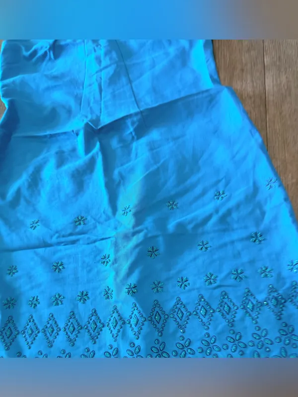 Rampage Turquoise Blue Embroidered Slip Dress - Image 6