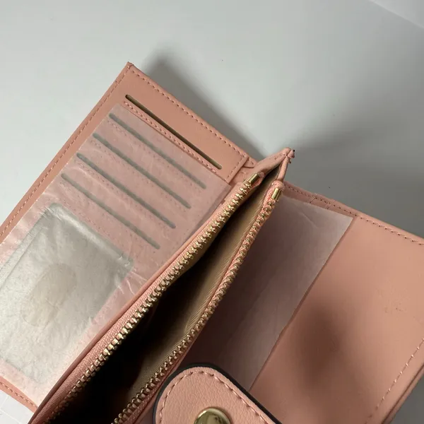 Blush Pink Bi-Fold Wallet with Zip Coin Pocket & Card Organizer NEW - Image 6