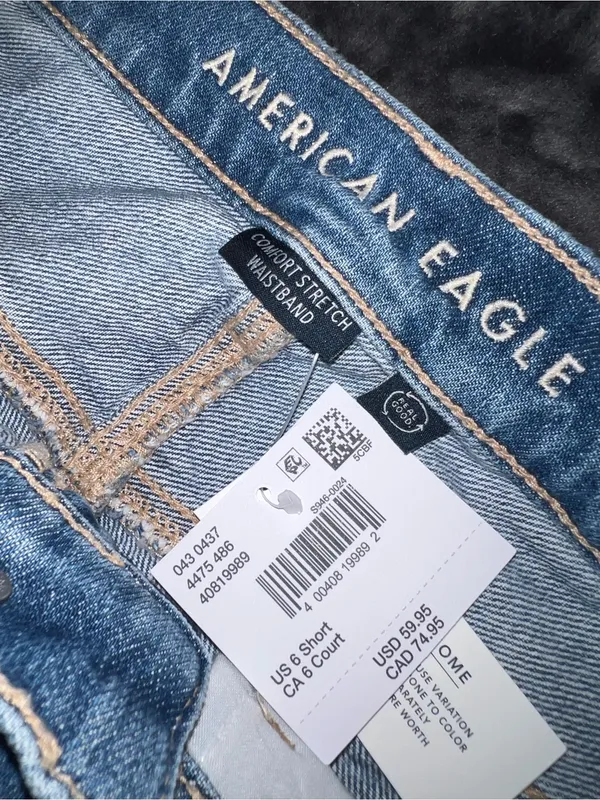 American Eagle Low Rise Ex Boyfriend Jean in Destroy Your Blues Size 6 Short NWT - Image 9
