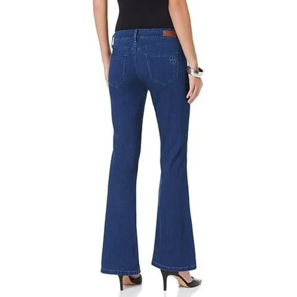 Hot in Hollywood Girlfriend Jeans Women Size M Blue Flare Leg Denim PA629616INV - Image 2