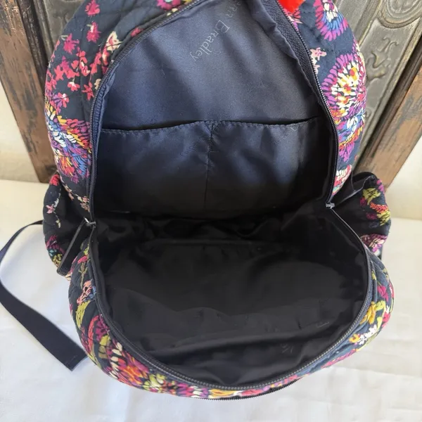 Vera Bradley Small Zipper Backpack Midnight Wildflowers‎ Travel Boho Artsy - Image 8