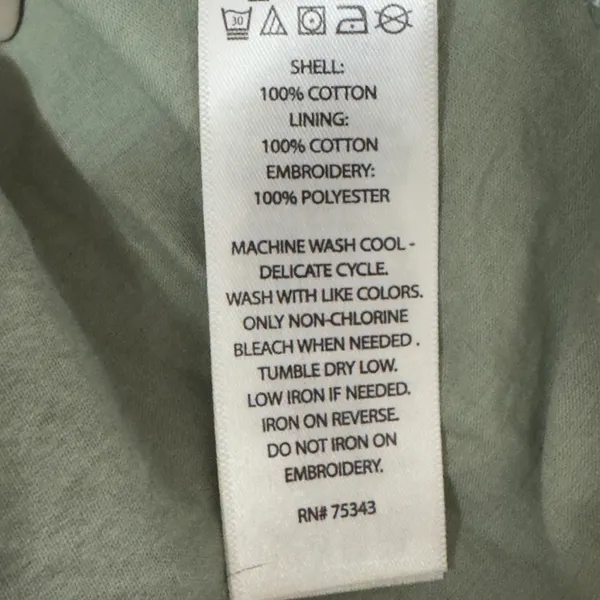 3271 | Lucky Brand Embroidered Tiered Midi Dress Sage Green Cotton Women L - Image 10