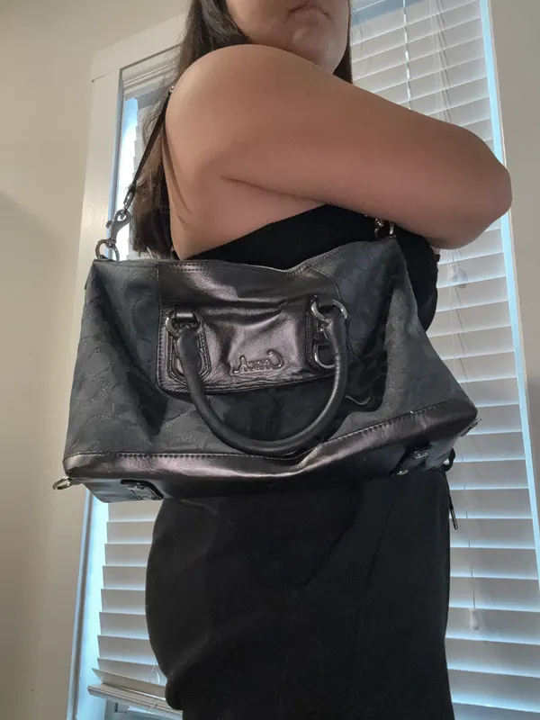 EUC Vintage Y2K Ashley Canvas Large Black Purse - Image 6