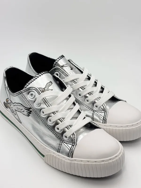 FOCO PHILADELPHIA EAGLES GREEN‎ TEAM COLOR METALLIC CANVAS WOMENS SHOES Size 7 - Image 2