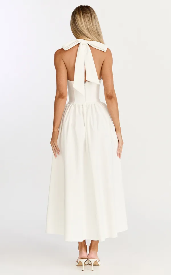 New Showpo Helda Midi Dress Halter Tie Neck Corset Dress Size Medium MSRP $139 - Image 5
