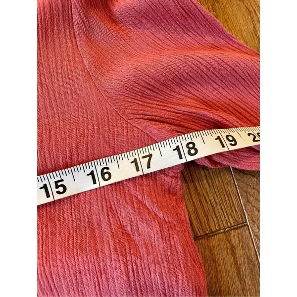 Altar’d state orange coral crochet trim bell sleeve dress m - Image 8