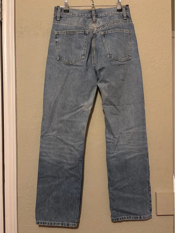 Zara Light Blue High-Waisted Straight Leg Jeans - Image 4
