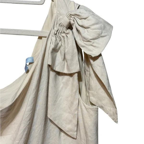 Antonio Melani Charlie One-shoulder Linen Blend Cream Shift Cocktail Dress sz 14 - Image 7