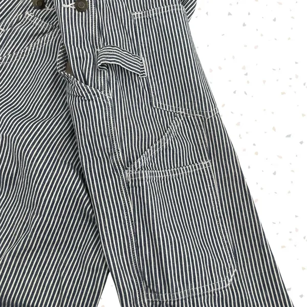 Duluth Trading Overall Shorts Railroad Engineer Striped 100% Cotton Workwear M - Image 5