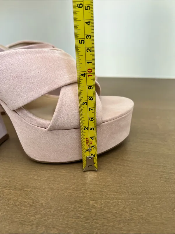 Lulu's Pale Pink Aliany Platform Mule Heels size 8 - Image 6