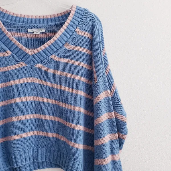 American Eagle Striped Chunky Knit Stripe Sweater - Image 3