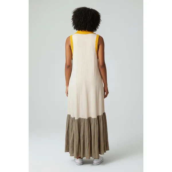 R2 The Red Raccoon Colorblock Maxi Dress Small‎ Sleeveless Boho Tiered - Image 2