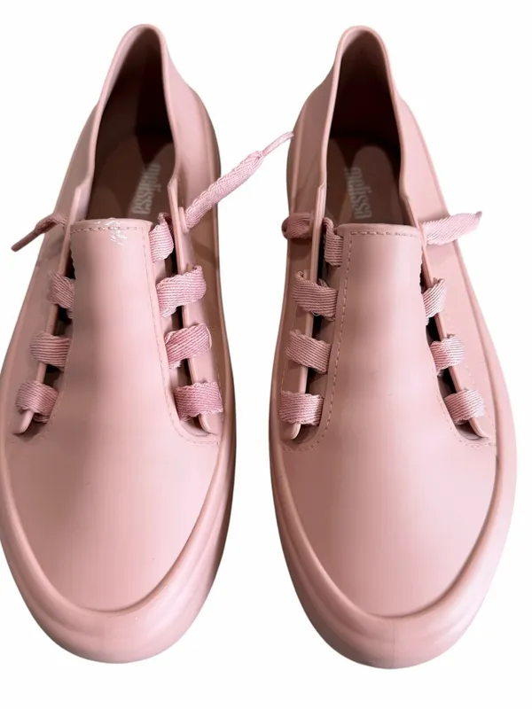 Melissa Ulitsa Sneakers Women’s Size 7 Pink Jelly Platform Slip On Preppy Summer - Image 3