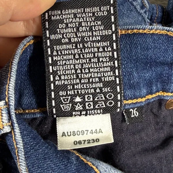 7 For All Mankind The Ankle Skinny‎ Jeans Distressed Blue Medium Wash 26 USA - Image 9