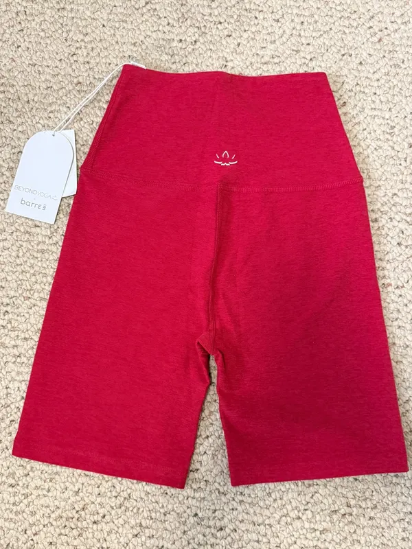 NWT‎ Beyond Yoga x Barre3 San Diego Biker Shorts Pink Heathered XS - Image 4