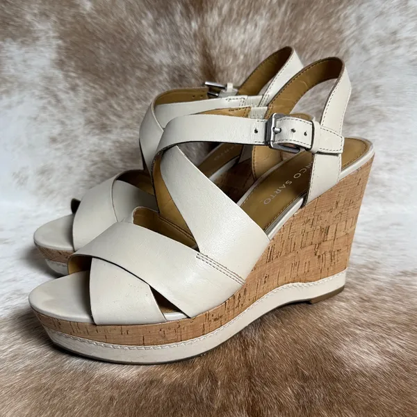 Franco Sarto Leather L-Shiver Platform‎ Sandal Size 9 B45 - Image 2
