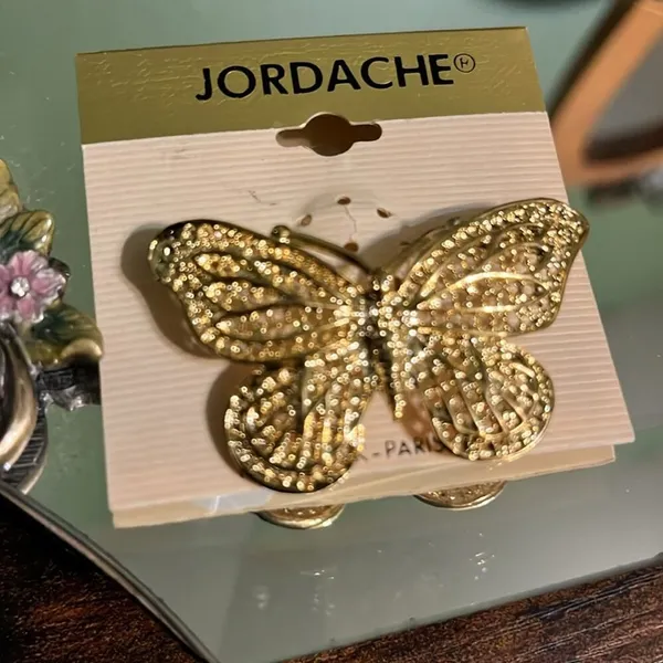 New deadstock vintage butterfly brooch lapel pin • grandma brooch • hippie - Image 2