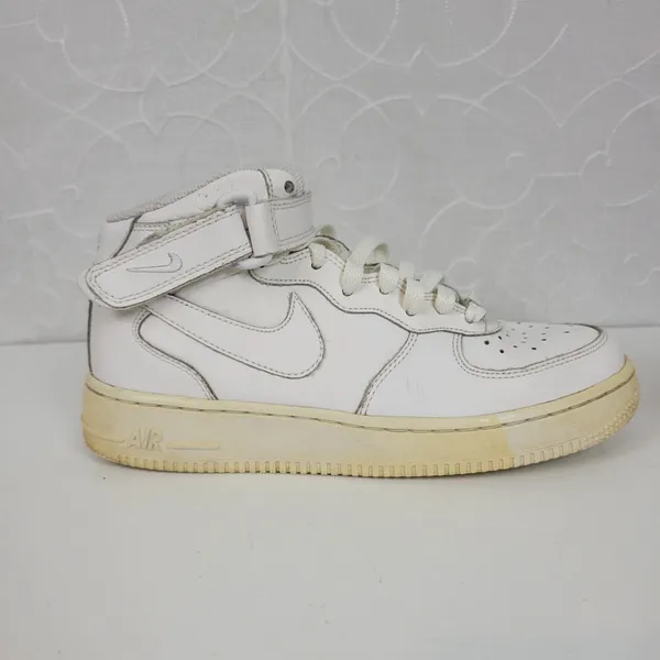 Nike Air Force 1 82' Women's Sneakers 7.5 White Mid Top Lace Up Athletic Shoes - Image 3