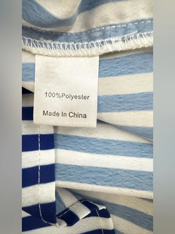 Tuckernuck Blue and White Striped Button-Front Shirt Dress Size Medium - Image 10