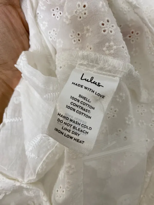 Lulus White 3D Floral Appliqué Embroidered Button Down  - Image 9