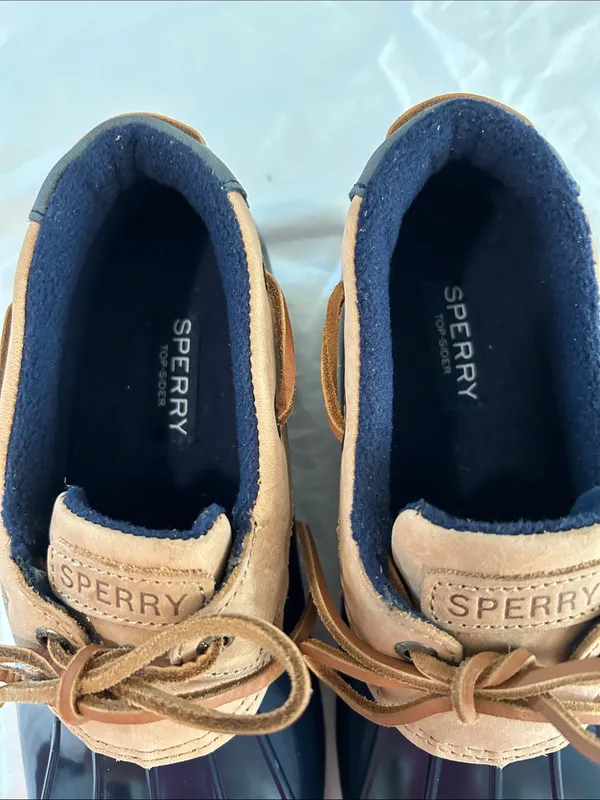 SPERRY Saltwater™ 1 Eye Duck Shoe Duck Boots, Flat Heel, Blue, Size 10, NWOT - Image 8