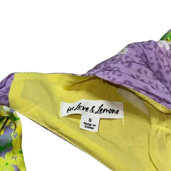 For Love & Lemons Dubois Mixed Print Freedom Floral Mini Dress US S - Image 5