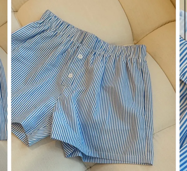 Nautical Striped Women’s Elastic Waist Shorts - Image 2