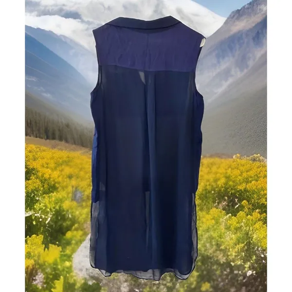 NWT Miss Me Tunic Button Up Chiffon Side Slit -‎ size M - Image 4