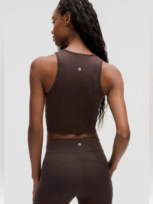 Lululemon SET Suede Tank Top & Leggings Dark Espresso Size 4 Retails $158 - Image 4