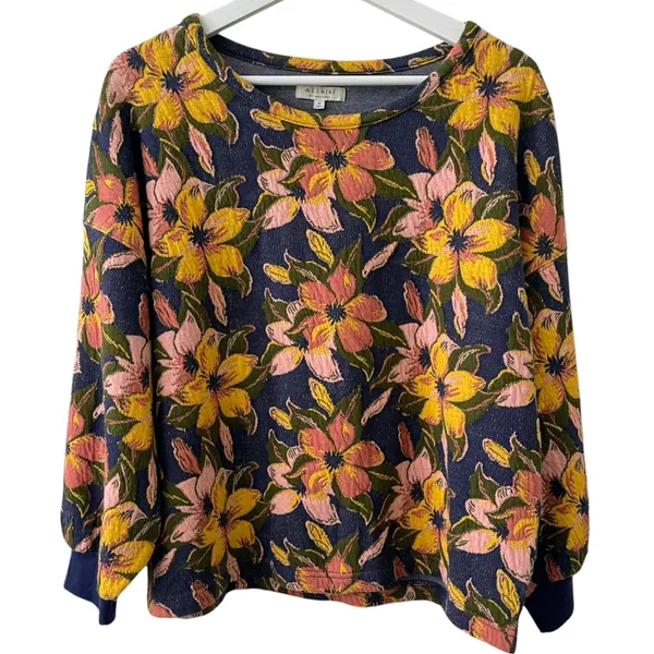 Miles By Madewell Island Magnolias Jacquard Sweatshirt M - Image 5