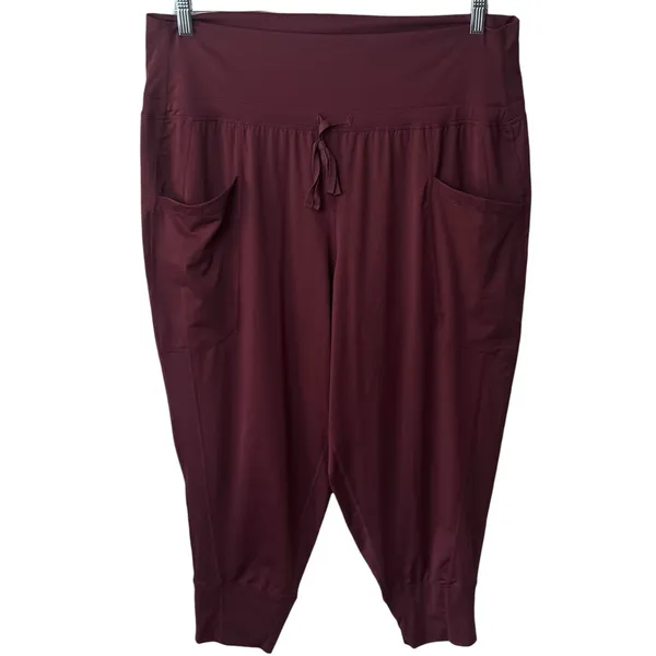 NEW Fabletics Maj Pocket Pant‎ Burgundy Moisture Wicking Athletic Outdoors 1X - Image 2