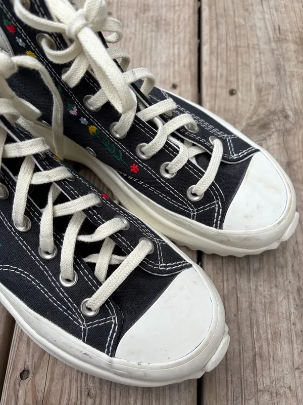 Converse Run Star Hike High Top Sneaker Black Embroidered - Image 7