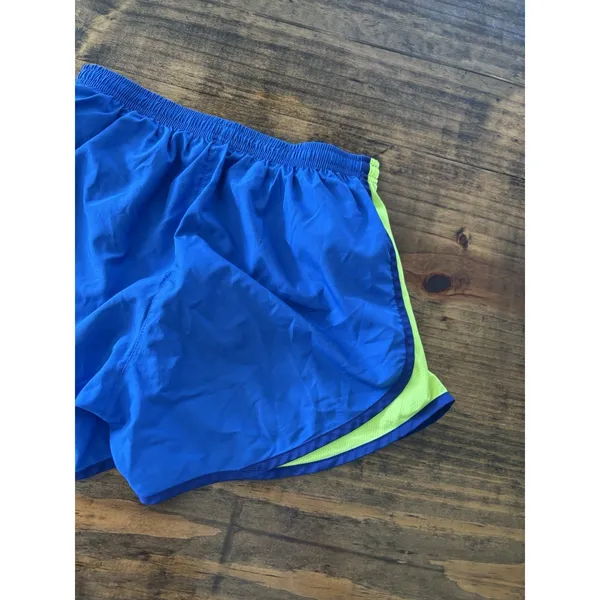 Nike Dri-Fit Lined Athletic Shorts Womens SMALL Stretchy Drawstring Blue Green - Image 5