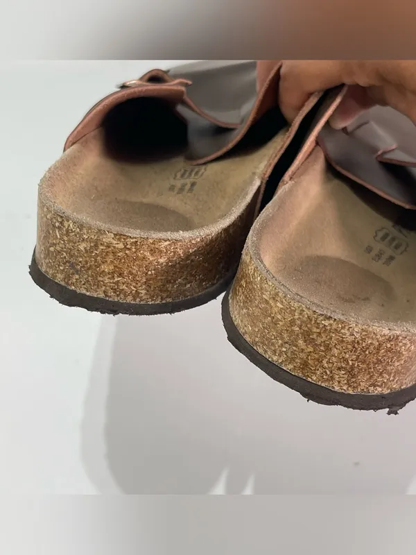 Project Cloud Women's 9 Brown Leather Clog Mules Buckle Comfort Shoes Preppy - Image 7