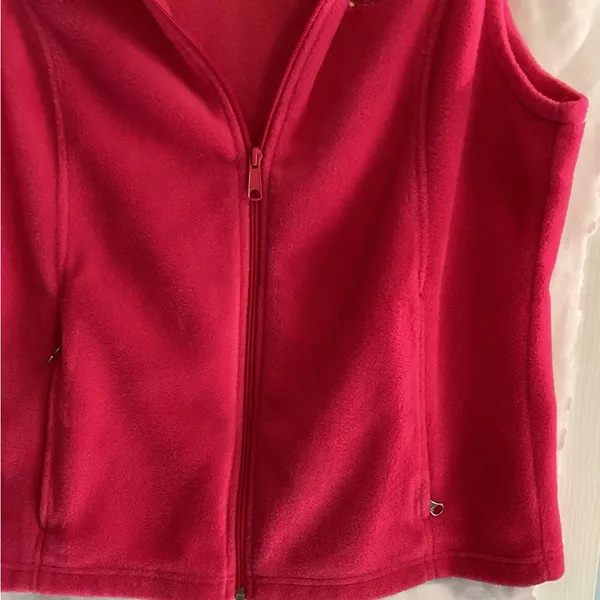 Columbia Pink Sleeveless Fleece Zipper Vest - Image 3