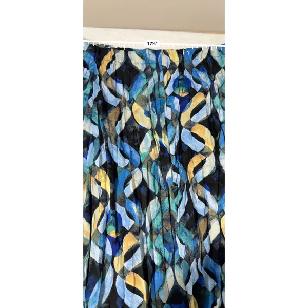 NIC+ZOE Blue Multi Abstract Geometric Pleated Maxi Skirt XL F241726 NWT - Image 7