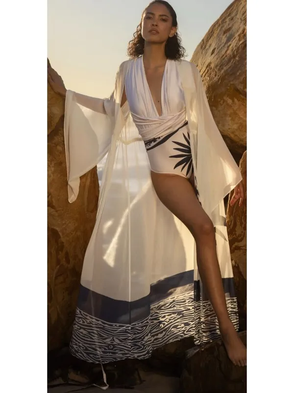 Diarrablu Sirene Kimono Baya Navy Womens Size Large - Image 14