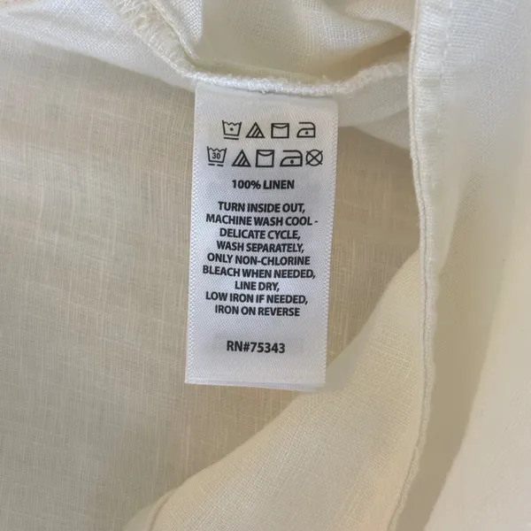 Rachel Zoe 100% Linen Tunic Top M Cream Lagenlook Coastal Side Tie Tank - Image 6