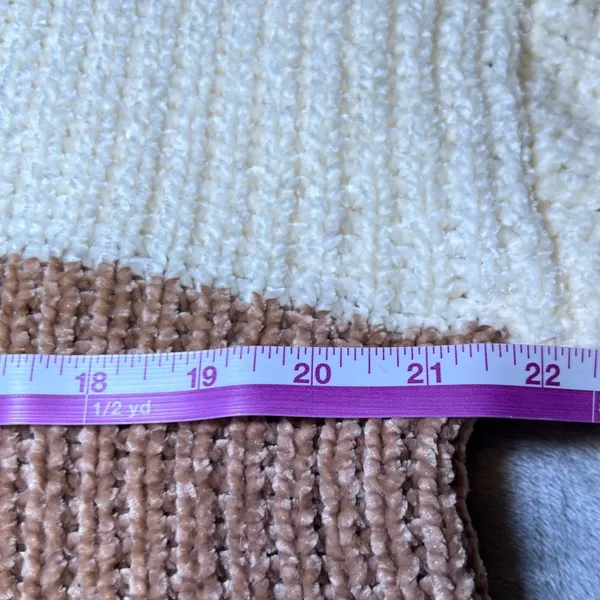 Poof Apparel Chenille Turtleneck Sweater Womens‎ Small Multicolor Striped Cozy - Image 10