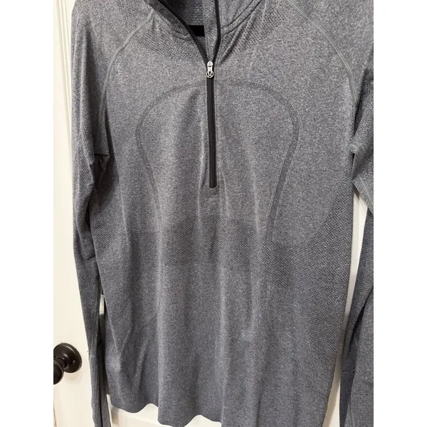 Lululemon Swiftly Tech 1/2 Zip Long Sleeve Heathered‎ Grey Size 12 Pullover - Image 3