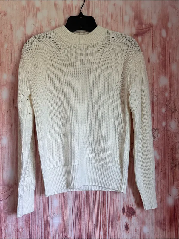 English Factory Ivory Puff Sleeve High Crewneck Sweater Size XS - Image 2