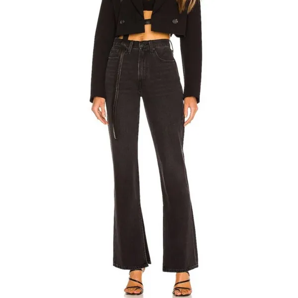 PISTOLA Alexa High Rise Slim Flare with Split jeans in Dark Sky - Image 2