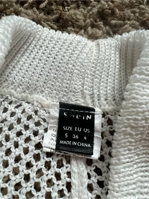 SHEIN White Crochet Knit Wide-Leg Pants - Image 4