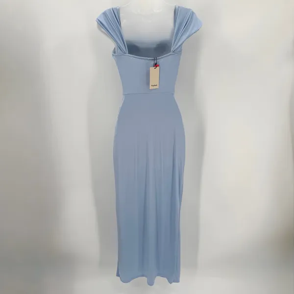 Popilush Dress Womens S Blue Formal Gown Shapewear Ruched Off Shoulder Strap NEW - Image 2