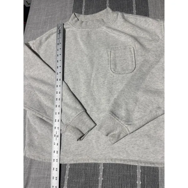 Old Navy Womens Gray Mock Neck Long Sleeve Pocket Sweatshirt Size S - Image 2