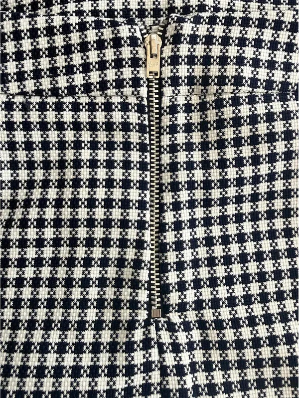 ASOS Black White Houndstooth Mini Skirt High Waisted Preppy Dark Academia Size S - Image 4