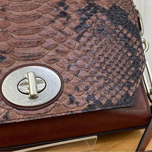 Coach Python‎ Embossed Crosstown Crossbody Bag Brown - Image 8