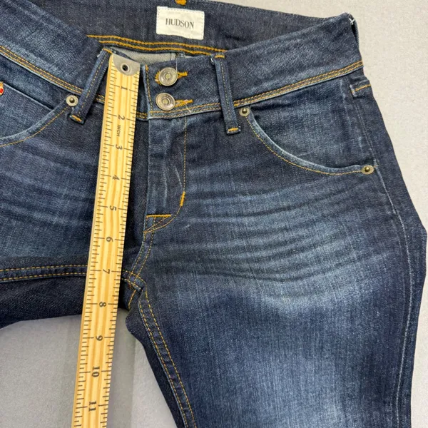 Hudson Collin Skinny Jeans Womens 24 Dark Wash Low Rise Double Button Denim‎ - Image 8