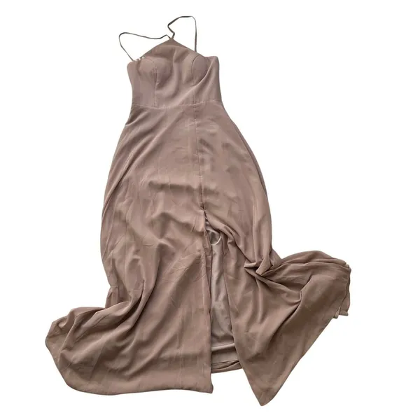 Azazie Bailey Bridesmaid Taupe Dress Size A6 - Image 4