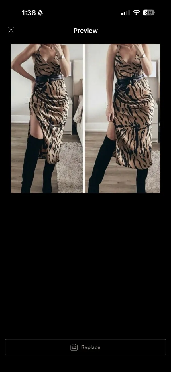 Zara Black and Tan Animal Print Top - Image 2